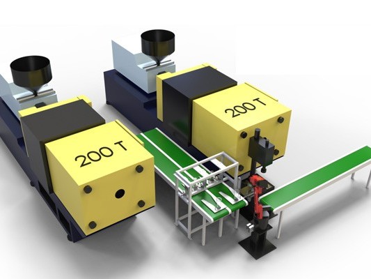 超聲焊塑料件上下料集成應用
