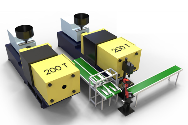 超聲焊塑料件上下料集成應用
